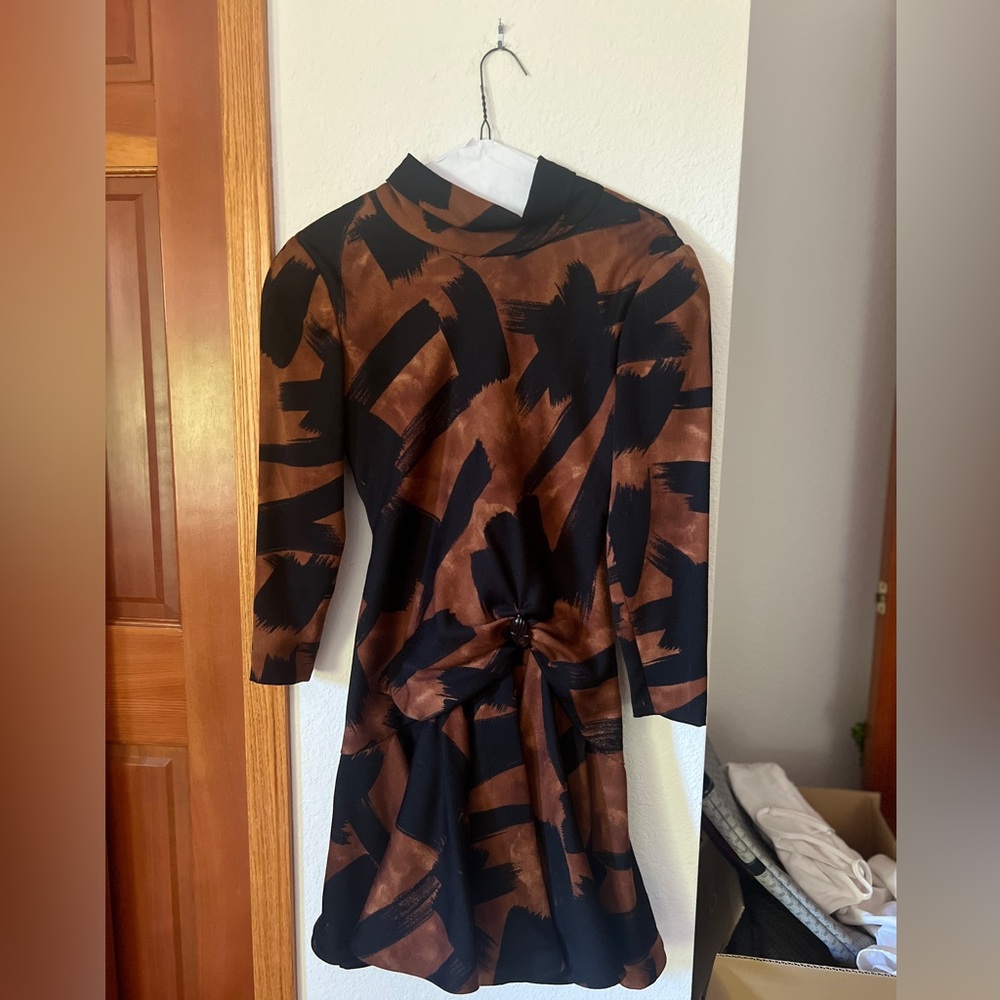 Vintage Mignon Anne Marie Gabalis NY Dress 80s Abstract Print Retro
